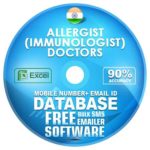 Indian Allergist (Immunologist) Doctors  email and mobile number database free download