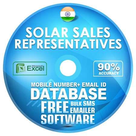 Indian Solar Sales Representatives email and mobile number database free download